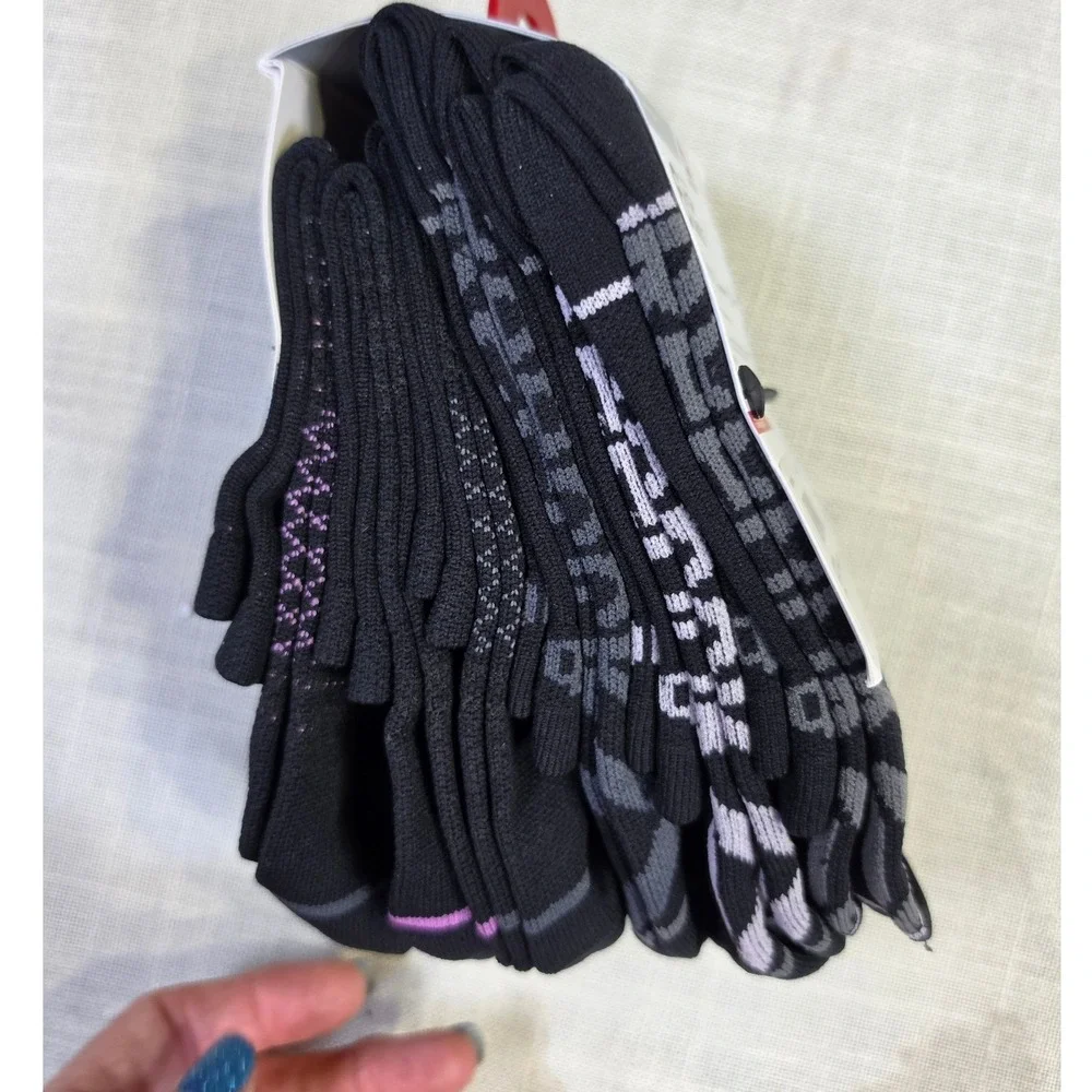 Reebok Womens 6 Pack High Ankle Socks Black Color Morph RDW251FQ01001 Size 4-9